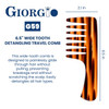 Giorgio G59 Extra Wide Tooth Detangler Comb Large Tooth Comb with Handle for Thick Wavy or Curly Hair Travel Size for dr