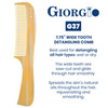 Giorgio G37 Large Coarse Detangling Comb Wide Teeth for Long Thick Curly Wavy Hair For Wet and Dry Hair Handmade Rake Co