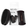 Bevel Beard Brush and Comb Set for Men Natural Boar Bristle Brush Pearwood Comb with Travel Pouch Beard Grooming Kit for