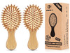 Pack of 2 Hair Brush with Natural Bristles Massages Scalp AntiStatic Hair Detangle for All Types LightweightMINI