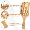 Pack of 2 Hair Brush with Natural Bristles Massages Scalp AntiStatic Hair Detangle for All Types Lightweight Paddle