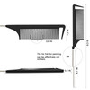 Yumflan Hair Comb Rat Tail Comb for Braiding Hair Fine Tooth Hair Comb with Stainless Steel Pintail for Sectioning Parti