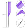Leinuosen 3 Packs Rat Tail Comb Steel Pin Rat Tail Carbon Fiber Heat Resistant Teasing Combs with Stainless Steel Pintai