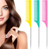 Leinuosen 3 Packs Rat Tail Comb Steel Pin Rat Tail Carbon Fiber Heat Resistant Teasing Combs with Stainless Steel Pintai