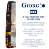 Giorgio G25 FineTooth and WideTooth Pocket Comb Hair Styling Comb for Men and Women Handmade Beard Combs for Men Barber