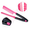 EasyGlideV Hair Straightener and Detangler Rat Tail Style VComb for Sectioning Flat Ironing Blow Drying Keratin Comb for