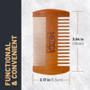 Wooden Beard Comb With Leather Case Handcrafted Solid Beechwood Beard Mustache and Head Hair Pocket Combs for Men Dual A