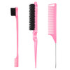 SWEET VIEW 3 Pcs Slick Back Hair Brush Rat Tail Comb Edge Bristle Brush Hair Accessories for Girls Kids Toddlers Sleek P