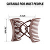 4 Pieces Adjustable Elastic No Crease Double Comb Hair Pins for Womens Curly Thick Wavy Hair Ponytail Black Coffee