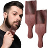 2 Pieces Wooden Beard and Hair Combs LongTooth Detangling Combs for Women and Men Natural Color Reddish Brown
