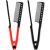 2 Pieces Flat Straightening Comb Salon Hair Brush Comb Hairdressing Styling Straightener Vshaped Straight StraightenerRe