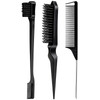 3 Pieces Hair Styling Comb Set Teasing Brush Rat Tail Comb Edge Brush for EdgeBack Brushing Combing Slicking Hair for Wo