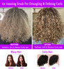 KTKUDY 9 Row Defining Brush for Shaping and Finishing Curls Detangling BlowDrying Brush for Thick Wavy or Coily Hair Pur