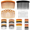 Chuangdi 32 Pieces French Hair Side Combs Set Plastic Twist Comb with Hair Clip Bridal Wedding Veil Accessories for Girl