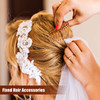 Chuangdi 32 Pieces French Hair Side Combs Set Plastic Twist Comb with Hair Clip Bridal Wedding Veil Accessories for Girl