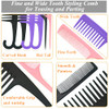6PCS Large Wide Tooth Comb Rat Tail Comb Set Shower Combs for Wet or Dry Hair Premium Hair Brush Combs Detangle Curls De