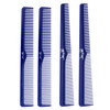 JOHNNY B Professional 4 Pack Carbon Cutting Styling Combs for Barbers AtHome Use Blue