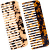 Fsmiling Wide Tooth Comb Large Detangling Comb Cellulose Detangler Comb for Women Thick Curly Wavy Wet Dry Hair 2 PackTo