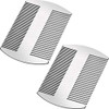 Boao 2 Pcs Metal Hair Combs for Women Men Stainless Steel Beard Mustache Comb Credit Card Size Lice Wallet Pocket Fine C