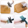 HengKe 2 Pack Home and Salon Use Comb Cleaning Brush Hair Brush Remover 2in1 Comb Cleaner with Pick and Bristles Hair Br