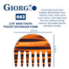 Giorgio G63 Detangling Comb for Women Wide Tooth Pocket and Travel Size for Thick Hair Wet or Dry Everyday Care Handmade