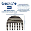 Giorgio G63 Graphite Detangling Comb for Women Wide Tooth Pocket and Travel Size for Thick Hair Wet or Dry Everyday hair