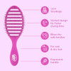 Wet Brush Speed Dry Hair Brush Purple Vented Design Soft HeatFlex Bristles Blow Dry Safe Ergonomic Handle Manages Tangle