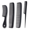 Mars Wellness 4 Piece Professional Comb Set Black USA MADE Fine Pro Tail Combs Dresser Hair Comb Styling Comb Premium Gr