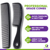 Mars Wellness 4 Piece Professional Comb Set Black USA MADE Fine Pro Tail Combs Dresser Hair Comb Styling Comb Premium Gr