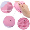 BTYMS Silicone Hair Scalp Shampoo Brush Scalp Massager Exfoliating Hair Cleaning Brush Head Scrubber for Shower Pink