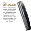 Altesse 11301 Horn Comb Wide Tooth Comb and Fine Tooth Comb with Smooth Rounded Teeth for Thick or Thin Hair Antistatic