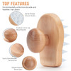 Hangerspace Scalp Massager Shampoo Brush Wooden Wet and Dry Hair Scalp Care Brush Shower Brush Scalp Scrubber Exfoliator