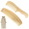 kilofly Genuine No Static Natural Sheep Horn Comb Set of 2 Carrying Pouch