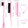 Remerry 12 Pieces Hair Brush Set Nylon Teasing Hair Brushes 3 Row Salon Teasing Brush Double Sided Edge Smooth Comb Groo