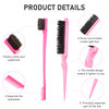 Remerry 12 Pieces Hair Brush Set Nylon Teasing Hair Brushes 3 Row Salon Teasing Brush Double Sided Edge Smooth Comb Groo