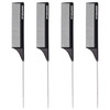 Goodofferplace 4 PCS Rat Tail Combs Parting Rattail Combs Teasing Fine Tooth Comb with Metal Pick for Curly HairDetangli