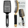 Boar Bristle Hair Brush 2 Pack HIPPIH Wet Dry No Pull Curved Vented Hair Brush Styling Magical Detangler Brush for Kids