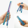 2 Pieces Combs Stainless Steel Folding Practice Combs Hair Styling Tools for Sport Outdoor Use Colorful
