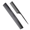 Professional Black Carbon Fiber Teasing Comb Fine and Wide Tooth Hair Barber Comb For All Hair Types