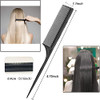 Professional Black Carbon Fiber Teasing Comb Fine and Wide Tooth Hair Barber Comb For All Hair Types