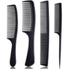 4 Pieces Combs for Women and Man Premium Black Carbon Fiber Hair Comb Set for Teasing and Parting Professional Combs for