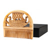 Norse Tradesman Authentic Viking Bone Comb for Beard and Hair Pocket Sized HandCarved Norse Longship Design