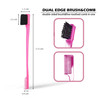 Foxi Fresh Double Sided Edge Control Hair Brush Comb Combo Pack 2 Pieces Pink and Black