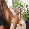 Navaris Paddle Brush Large Detangling Styling Hairbrush for All Hair Types with Conforming Comfort Gel Handle Metallic R