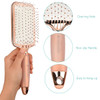 Navaris Paddle Brush Large Detangling Styling Hairbrush for All Hair Types with Conforming Comfort Gel Handle Metallic R