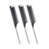 BeaverStrong 3 Pcs Rat Tail Comb Set Heat Resistant Parting Combs with Stainless Pintail Black