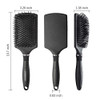 FIXBODY Paddle Brush with A Large Cushion Smoothing Detangling Brush for Long Thick Hair Both Wet Dry Black Mate