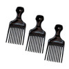 Luxxii 3 Pack 525 Plastic Afro Pick Lift Hair Comb Detangle Wig Braid Hair Man Styling Comb BlackB