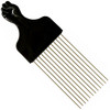 Shoe String King Long Square Afro Pick with Black Fist Metal African American Hair Comb