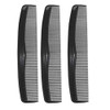 Comfort Axis CoarseFine Hair Comb Set 8 Inches 3 Pack Black